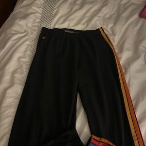 Aviator Nation Black and Orange Track Pants